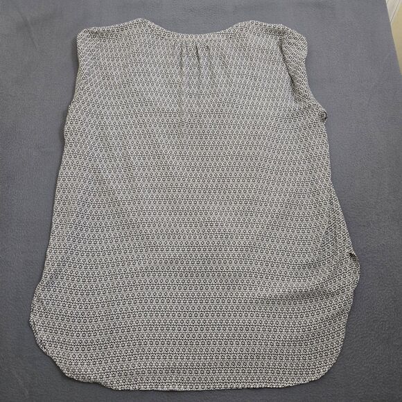 Ann Taylor LOFT Women XL Geometric Long Sleeve V Neck Tunic Blouse - Picture 2 of 12